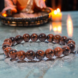 Obsidian - Mahogany Obsidian Custom Size Round Smooth Stretch (8mm) Natural Gemstone Crystal Energy Bead Bracelet