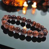 Obsidian - Mahogany Obsidian Custom Size Round Smooth Stretch (8mm) Natural Gemstone Crystal Energy Bead Bracelet