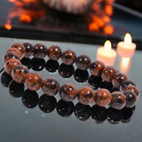 Obsidian - Mahogany Obsidian Custom Size Round Smooth Stretch (8mm) Natural Gemstone Crystal Energy Bead Bracelet
