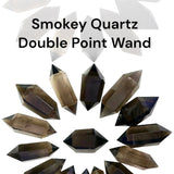 Smokey Quartz Vogel Double Point Six 6 Side Energy Crystal Wand