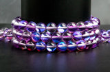 Mermaid Mystic Aura Australian Crystal Purple Frost Custom Size Matte Crystal Energy Bead Bracelet