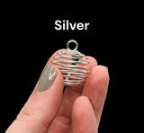 Spiral Cage Crystal & Gemstone Holder In Silver, Copper or Gold Wire Pendant Necklaces