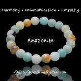 Amazonite - Custom Size•Round Smooth Stretch (8mm) Natural Gemstone Crystal Energy Bead Bracelet