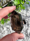 Smokey Quartz Vogel Double Point Six 6 Side Energy Crystal Wand