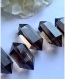 Smokey Quartz Vogel Double Point Six 6 Side Energy Crystal Wand