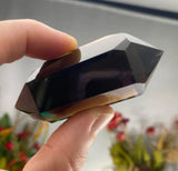 Smokey Quartz Vogel Double Point Six 6 Side Energy Crystal Wand