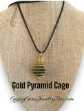 Spiral Cage Crystal & Gemstone Holder In Silver, Copper or Gold Wire Pendant Necklaces