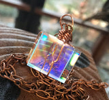 Wire Wrap Gemstone Crystal Prism Pendant