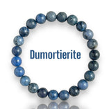 Dumortierite (Blue Aventurine) Custom Size Round Smooth Stretch (8mm) Natural Gemstone Crystal Energy Bead Bracelet