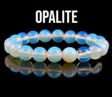 Opalite Sri Lanka Moonstone Custom Size Round Smooth Stretch (8mm) Natural Gemstone Crystal Energy Bead Bracelet