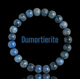 Dumortierite (Blue Aventurine) Custom Size Round Smooth Stretch (8mm) Natural Gemstone Crystal Energy Bead Bracelet