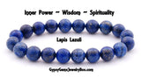 Triple Protection - Three Bracelet Bundle Pack - Enlightened Soul Trinity Set - Lapis Lazuli + Labradorite + Amazonite (8mm) Custom Size Natural Gemstone Crystal Energy Bead Bracelets (Set of 3 Bracelets)