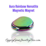 Hematite Aura Rainbow Magnetic Natural Worry Palm Crystal Rock Gemstone Large Magnet