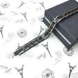 Magnetic Bio Titanium Steel Magnetic Ochre Therapy Bracelet (Black & Black/Gold)