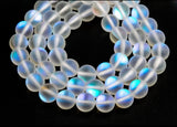 Mermaid Mystic Aura Australian Crystal White Frost Custom Size Matte Crystal Energy Bead Bracelet