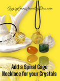 Spiral Cage Crystal & Gemstone Holder In Silver, Copper or Gold Wire Pendant Necklaces
