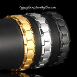 Magnetic Mens Bio Therapy Quantum Bracelet Double Row Magnets 316L Stainless Steel Titanium
