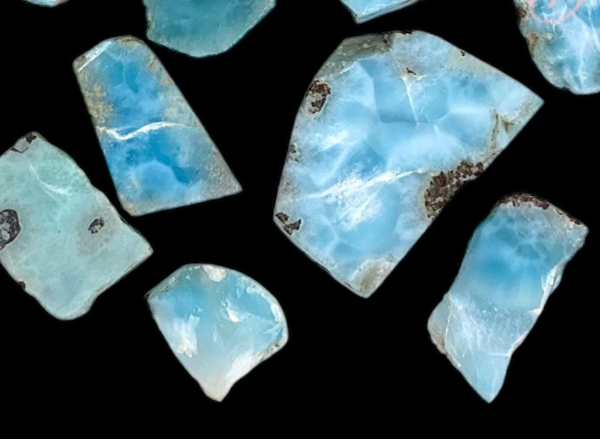 49g AAA+ Blue Natural Dominican Larimar Gemstone, Polished Wet Stone, Raw Crystals, Bulk Crystals, Healing Crystal shops Slab, Meditation Stone