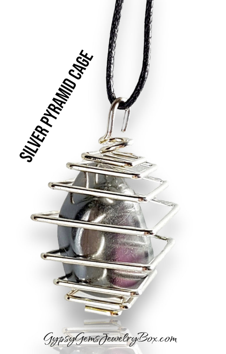 Crystal Cage Pendant, Cage Necklace For Small Crystals - Choose Your Style (Crystal  Cage Necklace, Spiral Cage Pendant)