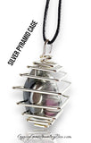 Spiral Cage Crystal & Gemstone Holder In Silver, Copper or Gold Wire Pendant Necklaces