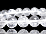 Quartz - Clear Quartz Crystal Round Smooth Stretch  (8mm) Natural Gemstone Crystal Energy Bead Bracelet
