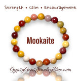 Jasper - Mookaite Custom Size Round Smooth Stretch (8mm) Natural Gemstone Crystal Energy Bead Bracelet