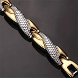 Premium Magnetic Therapy Stainless Steel Twisted Bracelet Dragon X Pattern