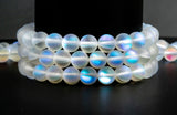 Mermaid Mystic Aura Australian Crystal White Frost Custom Size Matte Crystal Energy Bead Bracelet