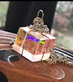 Wire Wrap Gemstone Crystal Prism Pendant