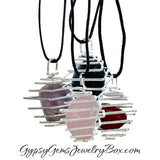 Spiral Cage Crystal & Gemstone Holder In Silver, Copper or Gold Wire Pendant Necklaces