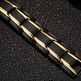 Magnetic Bio Titanium Steel Magnetic Ochre Therapy Bracelet (Black & Black/Gold)