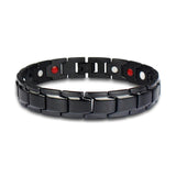 Magnetic Bio Titanium Steel Magnetic Ochre Therapy Bracelet (Black & Black/Gold)