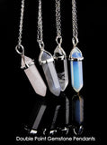 Double Point Crystal Gemstone Pendant Necklace