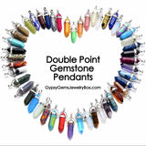 Double Point Crystal Gemstone Pendant Necklace
