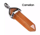 Double Point Crystal Gemstone Pendant Necklace