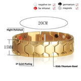 Magnetic Mens Bio Therapy Quantum Bracelet Double Row Magnets 316L Stainless Steel Titanium