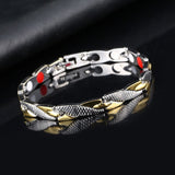 Premium Magnetic Therapy Stainless Steel Twisted Bracelet Dragon X Pattern