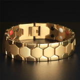 Magnetic Mens Bio Therapy Quantum Bracelet Double Row Magnets 316L Stainless Steel Titanium