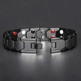 Magnetic Mens Bio Therapy Quantum Bracelet Double Row Magnets 316L Stainless Steel Titanium