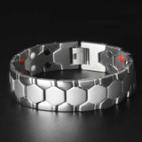 Magnetic Mens Bio Therapy Quantum Bracelet Double Row Magnets 316L Stainless Steel Titanium