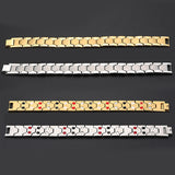 Magnetic Mens Bio Therapy Quantum Bracelet Double Row Magnets 316L Stainless Steel Titanium