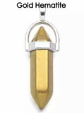 Double Point Crystal Gemstone Pendant Necklace
