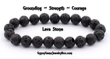 Lava Stone•Lava Rock Aromatherapy Custom Size Round Stretch (Available in Three different bead sizes: 8mm, 10mm, 12mm) Natural Gemstone Crystal Energy Bead Bracelet