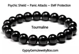 Tourmaline - Black Custom Size Smooth Round Stretch (10mm Grande) Natural Gemstone Crystal Energy Bead Bracelet