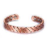 Rugged Twist Pure Copper Magnetic Therapy Bangle Cuff Bracelet