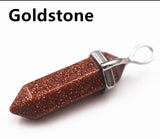 Double Point Crystal Gemstone Pendant Necklace