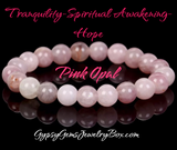 Opal - Pink Peruvian Opal•Custom Size Round Smooth Stretch (8mm) Natural Gemstone Crystal Energy Bead Bracelet