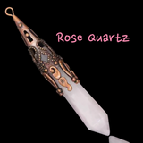 Natural Crystal Gemstone Copper Pendulum Point Pendant Necklace