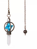 Merkabah Star of David Gemstone and Quartz Crystal Point Energy Healing Dowsing Crystal Pendulum