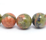 Unakite Custom Size Round Smooth Stretch (8mm) Natural Gemstone Crystal Energy Bead Bracelet